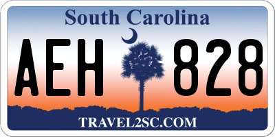 SC license plate AEH828