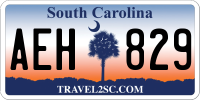 SC license plate AEH829