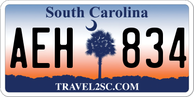SC license plate AEH834