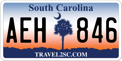 SC license plate AEH846