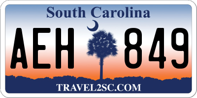 SC license plate AEH849