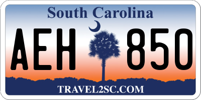SC license plate AEH850