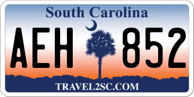 SC license plate AEH852