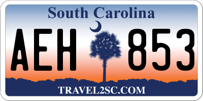 SC license plate AEH853