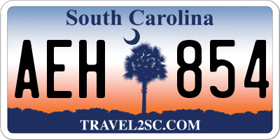SC license plate AEH854