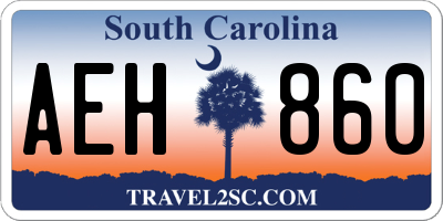 SC license plate AEH860