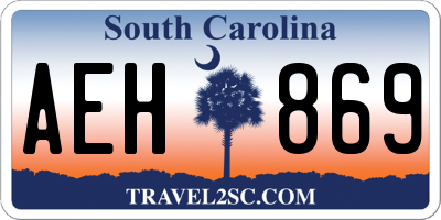 SC license plate AEH869