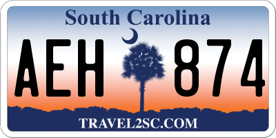 SC license plate AEH874