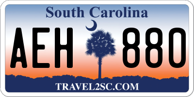 SC license plate AEH880