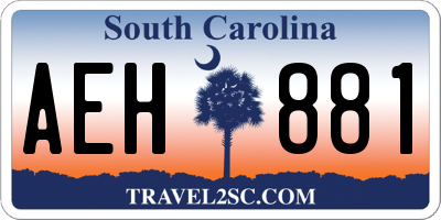 SC license plate AEH881