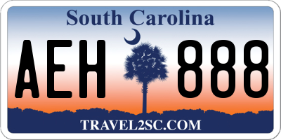 SC license plate AEH888