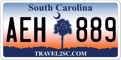 SC license plate AEH889