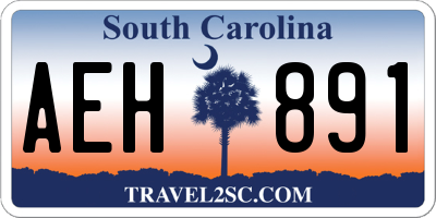 SC license plate AEH891