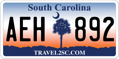 SC license plate AEH892
