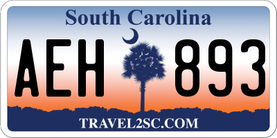 SC license plate AEH893