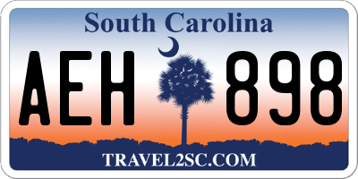 SC license plate AEH898