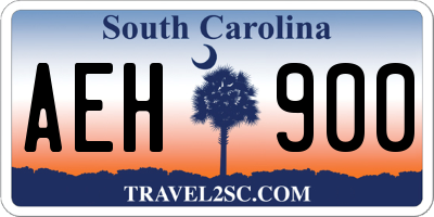 SC license plate AEH900