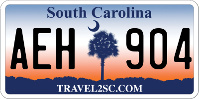 SC license plate AEH904