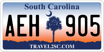 SC license plate AEH905