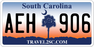 SC license plate AEH906