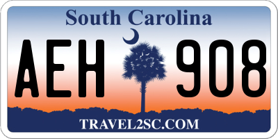 SC license plate AEH908