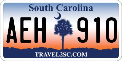 SC license plate AEH910