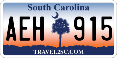 SC license plate AEH915
