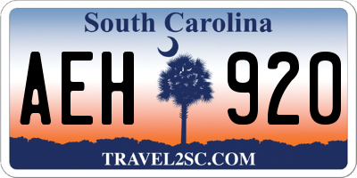 SC license plate AEH920