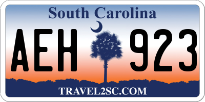 SC license plate AEH923