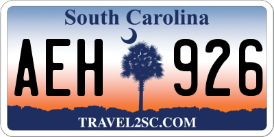 SC license plate AEH926