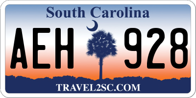 SC license plate AEH928
