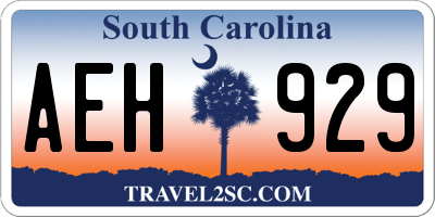 SC license plate AEH929