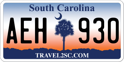 SC license plate AEH930
