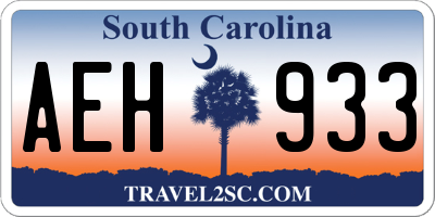 SC license plate AEH933