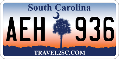 SC license plate AEH936