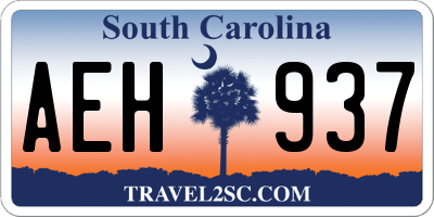 SC license plate AEH937