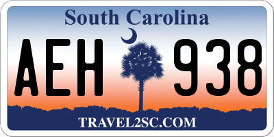 SC license plate AEH938