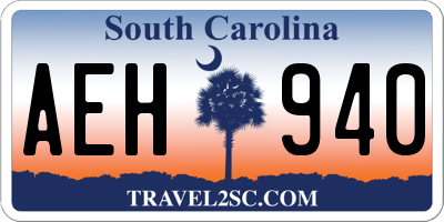 SC license plate AEH940