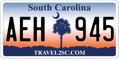 SC license plate AEH945