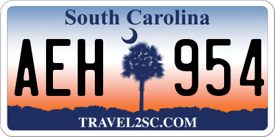 SC license plate AEH954