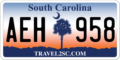 SC license plate AEH958
