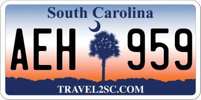 SC license plate AEH959