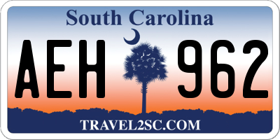 SC license plate AEH962