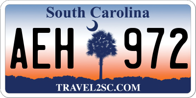 SC license plate AEH972