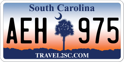 SC license plate AEH975