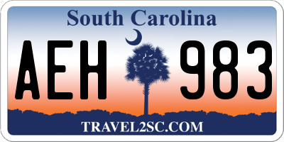 SC license plate AEH983