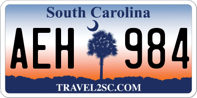 SC license plate AEH984