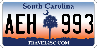 SC license plate AEH993