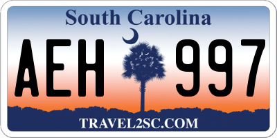 SC license plate AEH997