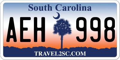 SC license plate AEH998